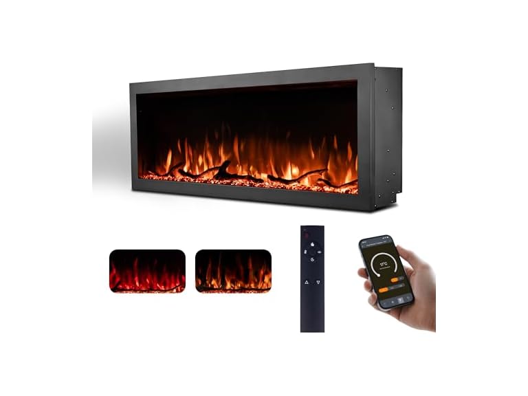 TUAN 60 in Smart WiFi Electric Fireplace