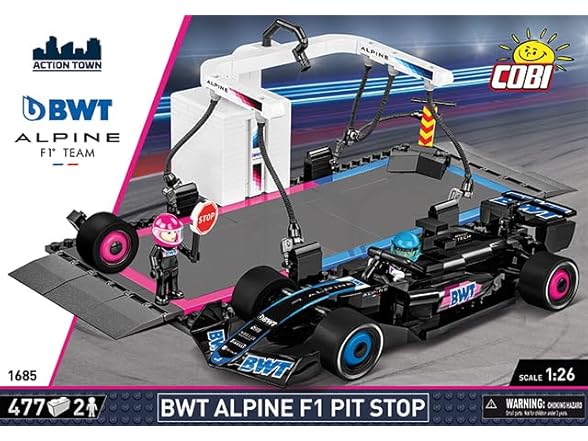 COBI BWT Alpine F1 Pit Stop Building Set, 477 Pieces