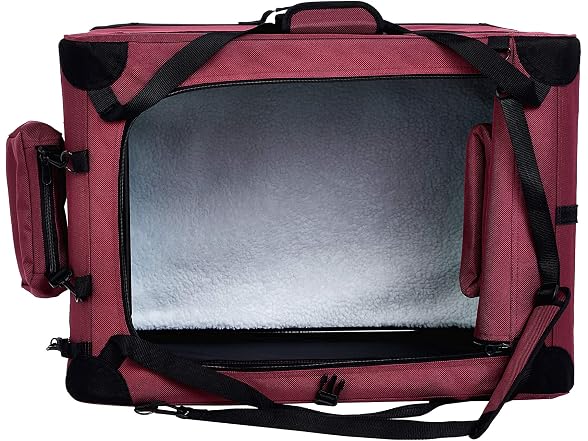 Amazon Basics Folding Portable Soft Pet Dog Crate, Red