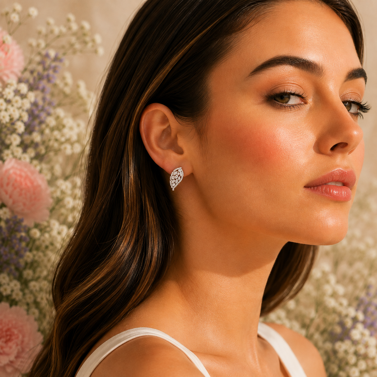 Silver Wing CZ Stud Earrings - Gallery 8