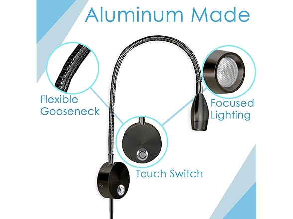 2 Pack Dimmable Bedside Reading Light