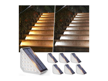 $19.99, Was $99.99, 80% Off! Bosceos 6 Pack Solar Stair Lights for Outside dealfomo