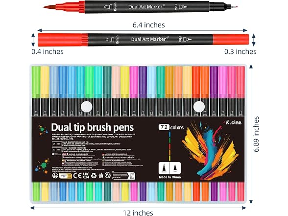 72 Markers For Adult Coloring Books