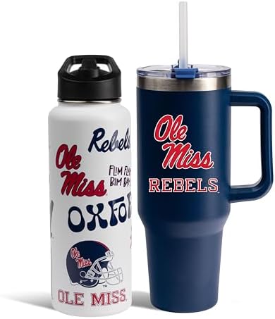 Memory Company NCAA Water Bottle and Tumbler with Straw Set