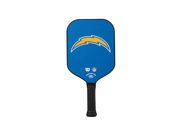Wilson NFL Collection Fierce Team Pickleball Paddle - Grip Size 2-4 1/4", Los Angeles Chargers