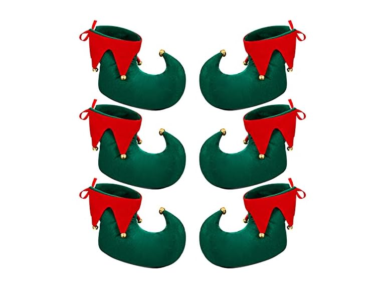 SATINIOR (OS) 3 Pairs Christmas Red and Green Elf