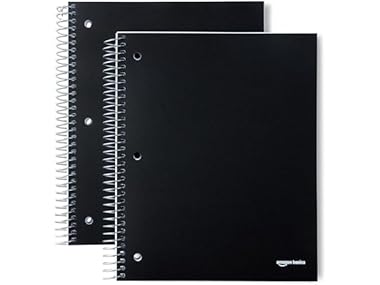 $6, Was $14.77, 59% Off! Amazon Basics 3-Subject Notebook Blk 2pk dealfomo