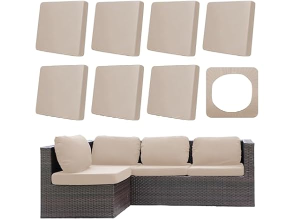8Pcs Outdoor Cushion Covers Beige