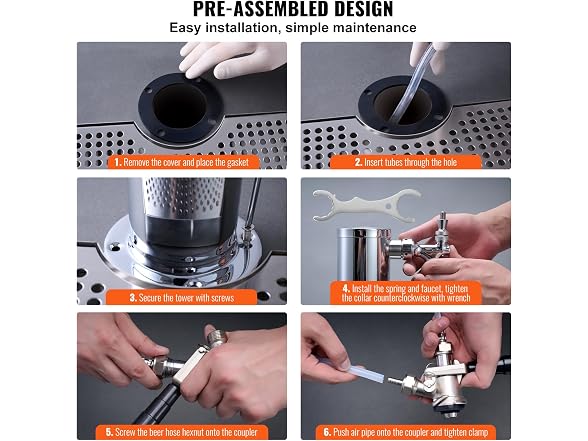 VEVOR Kegerator Tower Kit w/ Drip Tray