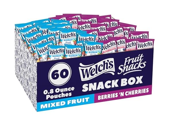 60PK Welch's Fruit Snacks, Mixed Fruit & Berries