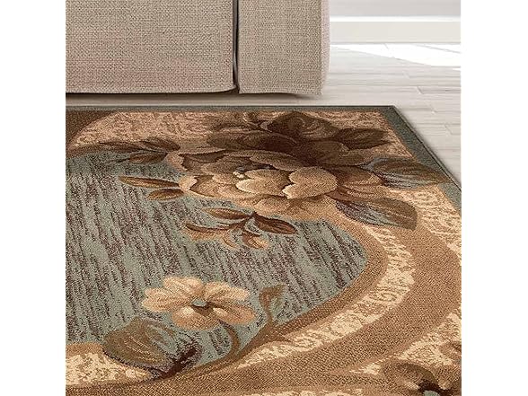 Superior Traditional Oversized Floral Border Rug