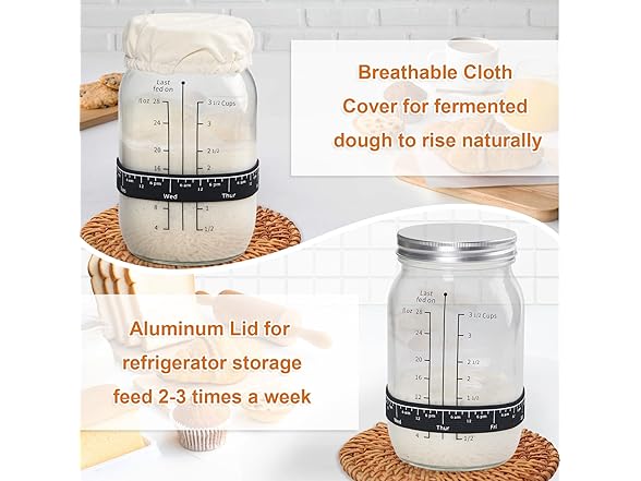 ROLIOUMEN Sourdough Starter Kit, 34oz