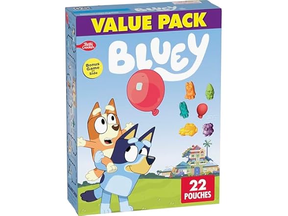 22CT Bluey Fruit Flavored Snacks, Fat Free