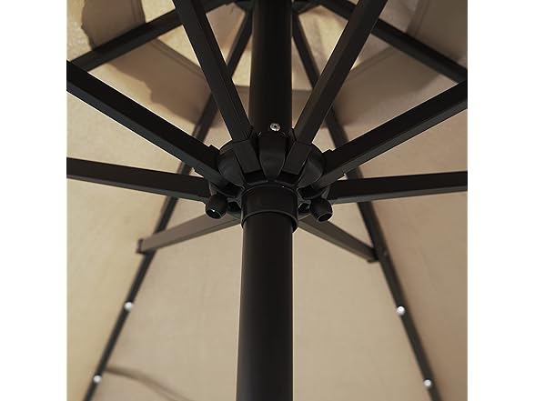 9' Outdoor Crank & Tilt Umbrella w/ LEDs
