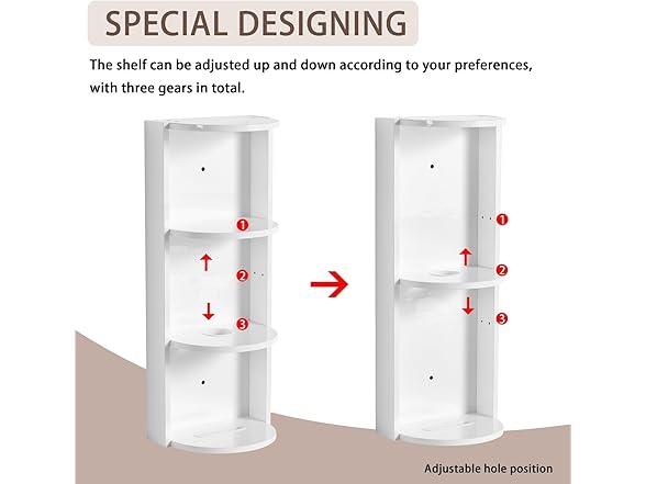 FRITHJILL Bathroom Wall-Mounted Rack w/ Shelves