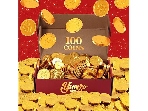 Gourmet Gold Chocolate Coins, 100 Pack