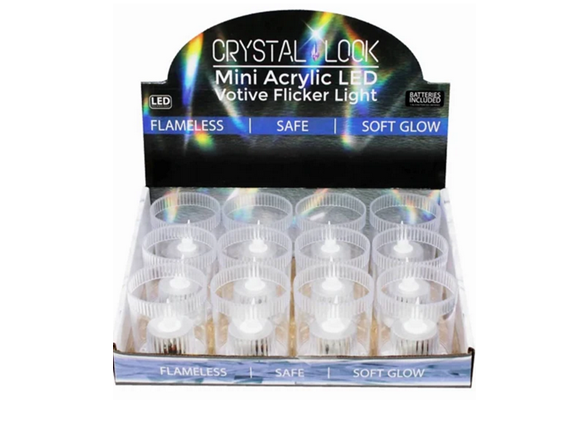 4-Pack 2.75" Plastic Votive Flame Flicker LED Light