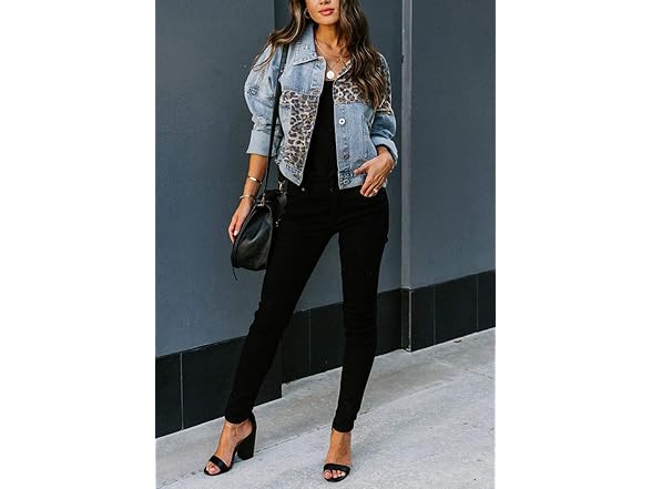Chouyatou Women (XL) Spliced Ripped Jacket Coat