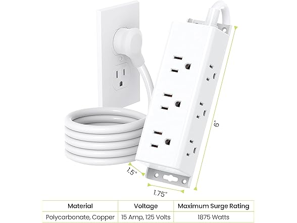 Go Green Power Inc. 9-Outlet Power Strip