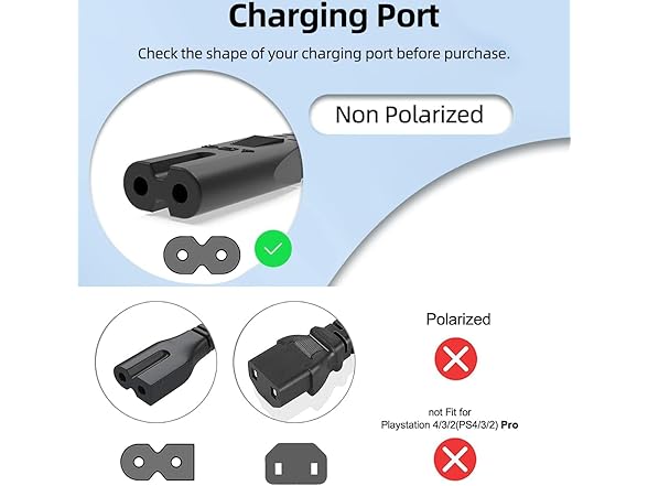 zonbto AC Power Cord for Xbox and PS