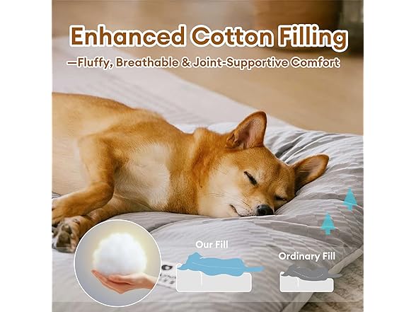 FUNNY FUZZY W2043 2 in 1 Dog Bed Crate Pad Light Grey XL