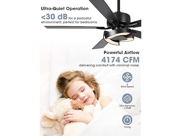 52‘’ Bedroom Ceiling Fans