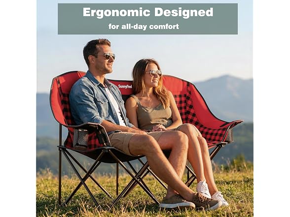 SUNNYFEEL Red Loveseat Camping Chair