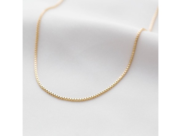Italian Made 18K Yellow Gold Plated Sterling Silver 20" Box Chain