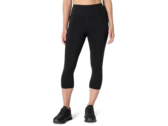 Black / High Waist / Capri / 2 Pockets