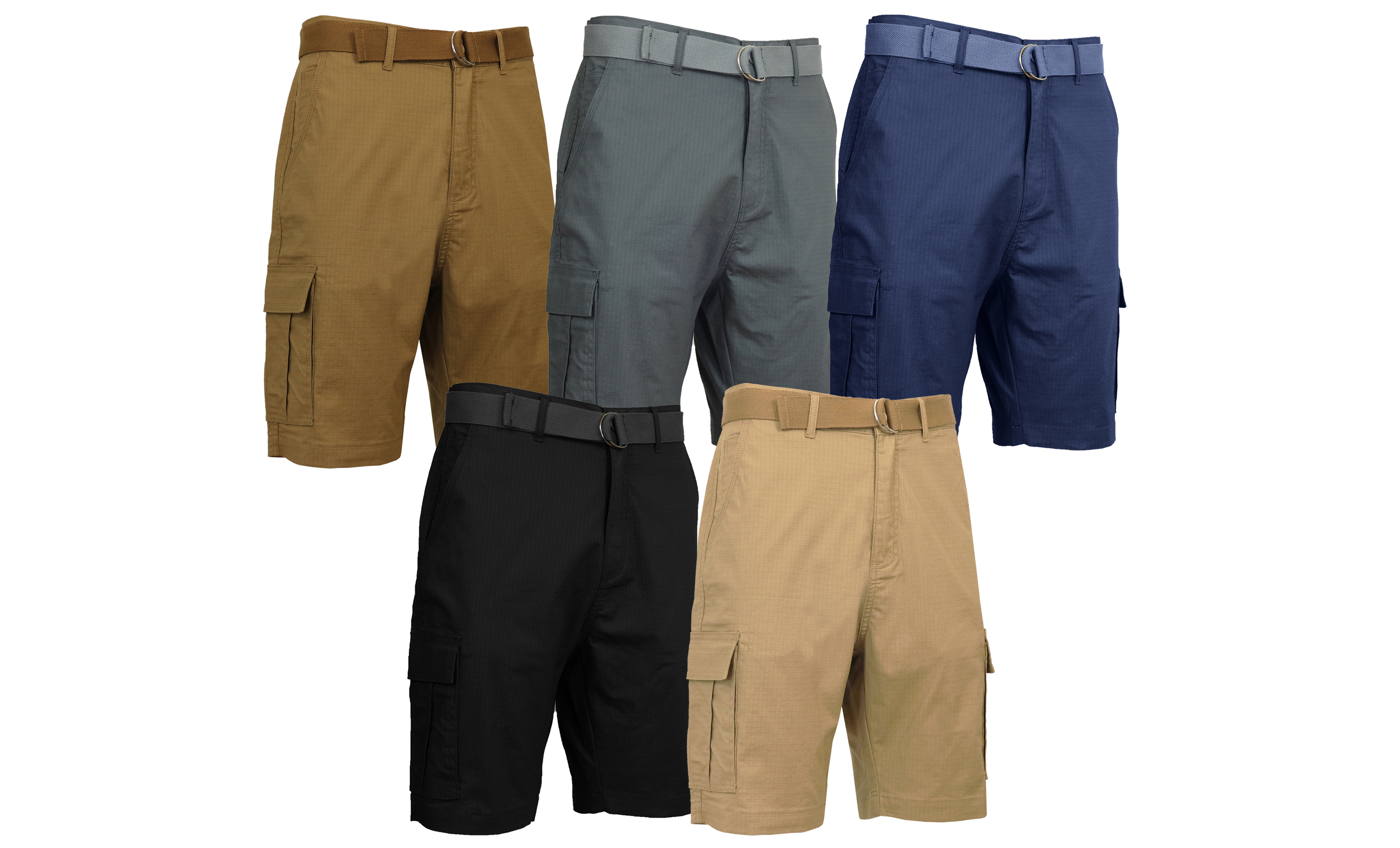 3Pk Asst Mens RipStop Cargo Shorts (32-42) - Gallery 14