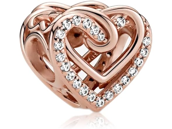 Amieween Rose Gold Heart Charms