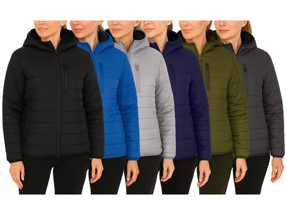 Womens Fleece-Lined Hooded Puffer Jacket