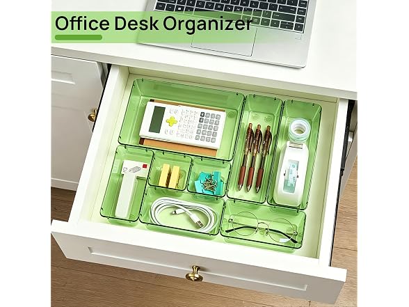 Vtopmart Clear Green 25 PCS Plastic Drawer Organizer