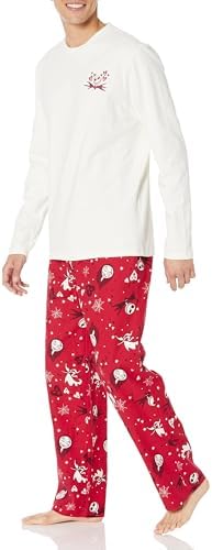 Amazon Essentials Disney | Marvel | Star Wars Men's Flannel Pajama Sleep Sets, Nightmare Valentine - Mens, X-Large