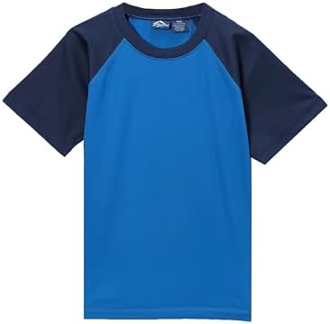 Kanu Surf Boys' Short Sleeve UPF 50+ Rashguard Swim Shirt, Contrast Royal, 3T