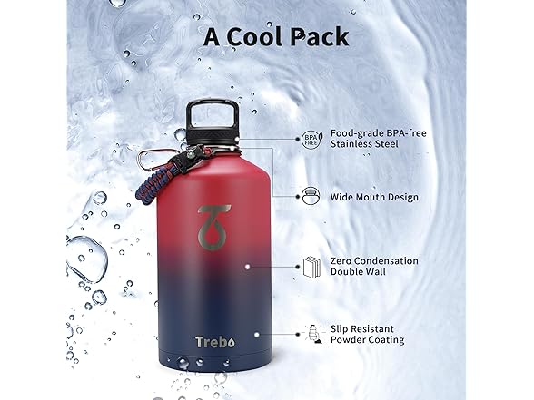 Trebo Water Bottle with Paracord Handle