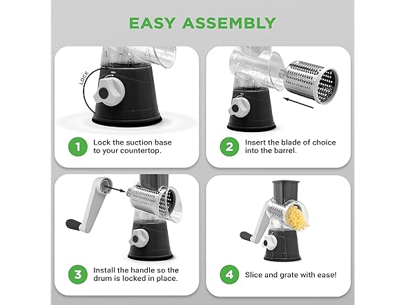 NutriChef 3 in 1 Cheese Grater & Shredder