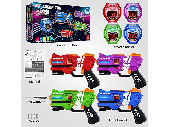 Laser Tag Guns Set of 4 Laser Tag Guns