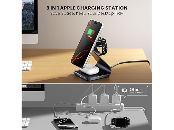3-in-1 Wireless MagSafe Charging Station for Apple Devices