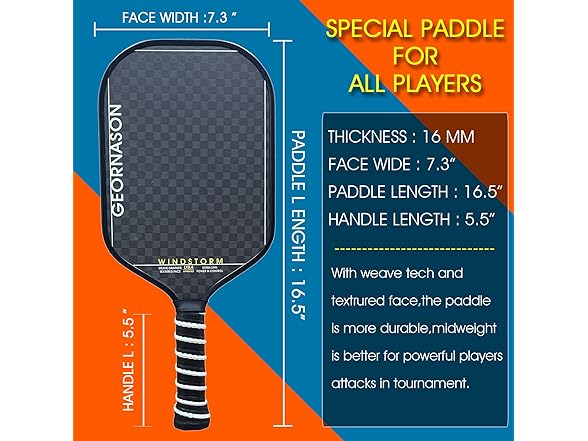 Pickleball Paddle Pro,Weave Graphite