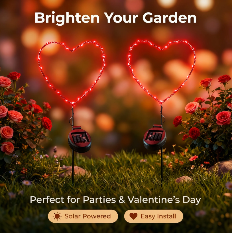 Touch Of ECO Solar Powered LED Garden Stake- Heart - Gallery 25