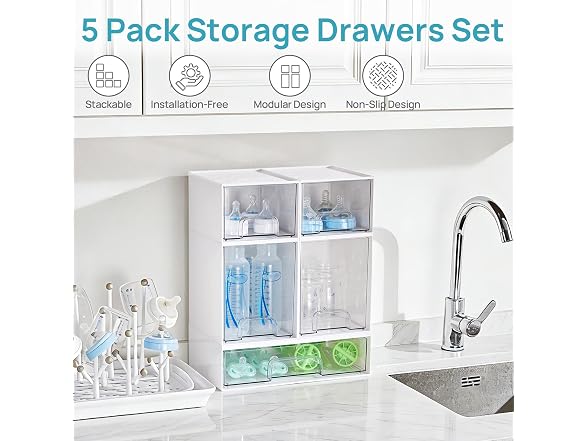 Vtopmart Baby Bottle Organizer Set of 5