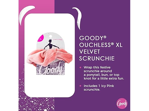 Goody Icy Holiday XL Velvet Scrunchies