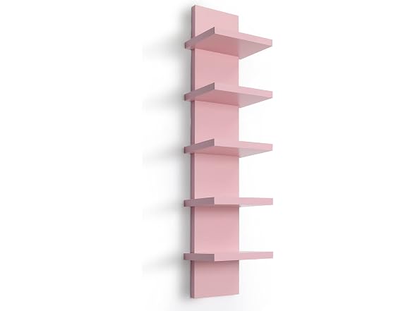 Bloddream 5-Tier Wall Shelves Pink 30.7
