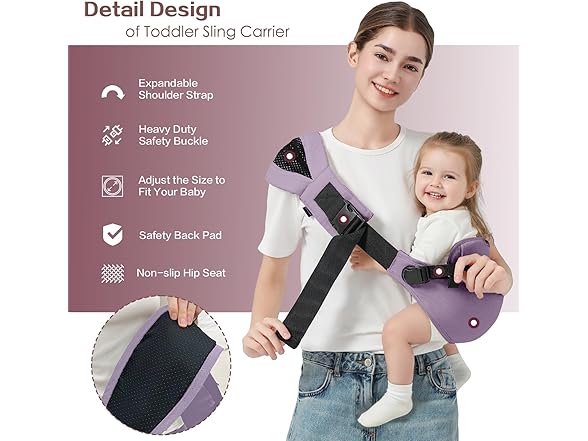 MISSWISDOM Toddler Sling Carrier Baby Hip Carrier