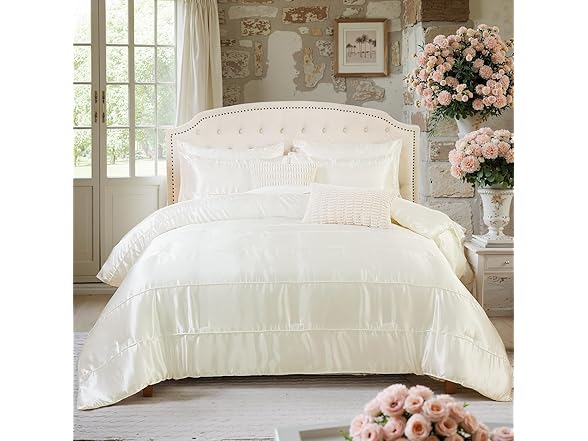 Chumerry White Satin Comforter Queen