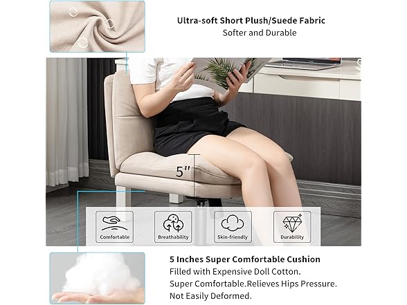 Beige Ultra-Soft Desk Chair