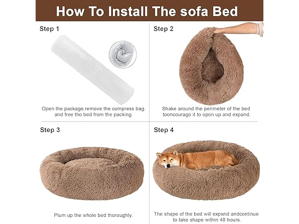 PEPPY BUDDIES  Calming Donut Dog Bed