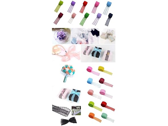 3 Rolls 10 Yards Floral Lace Ribbon Lace