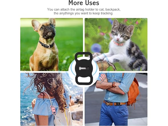 Airtag Leather Dog Collar for Small Medium L